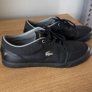Lacoste Men's Black Leather Casual Sneakers size 8,5